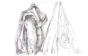 Zwei Jacken an der Garderobe - Bild 3 [Zeichnung]