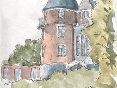 VarGard in Saltsjoebaden in Schweden Aquarell 2