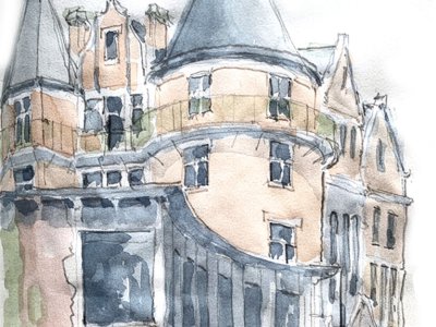 VarGard in Saltsjoebaden in Schweden Aquarell 3